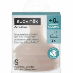Lot de 2 tétines anti-colique pour biberon Zerø.Zerø Débit Lent - S Deep