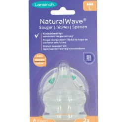 Lot de 2 tétines Natural Wave® spécial allaitement débit rapide
