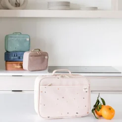 Lunch bag en tissu recyclé Terrazzo rose