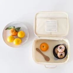 Lunch bag en tissu recyclé Terrazzo rose