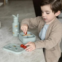 Lunch box 3 compartiments en silicone Dino vert