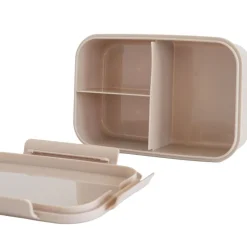 Lunch box en plastique recyclé Taupe-Myrtille