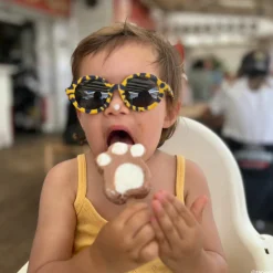 Lunettes de soleil Kiddos Lou Pattern yellow blue (3-5 ans)