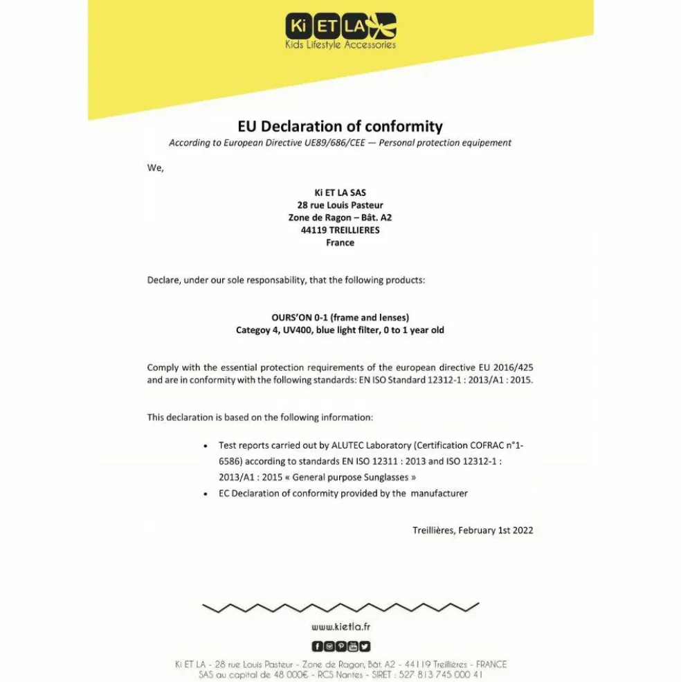 Lunettes de soleil Ourson Rose pêche (0-12 mois)