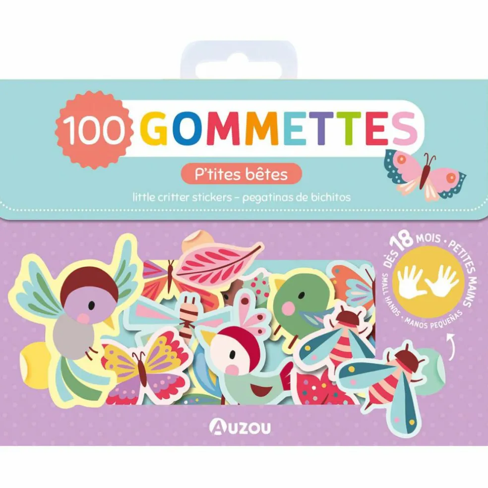 Ma pochette de 100 gommettes Les p'tites bêtes