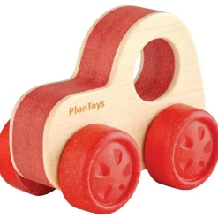 Ma première voiture en bois d'hévéa rouge