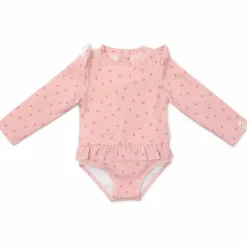 Maillot de bain manches longues 1 pièce à volants Sunny Flowers Blush (1-2 ans)