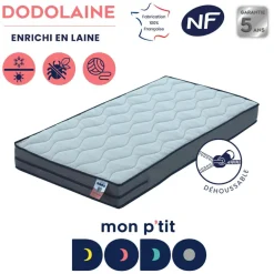 Matelas Dodolaine déhoussable (60 x 120 cm)