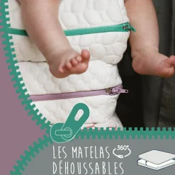 Matelas Evolutif Fresh déhoussable 360° (60x120 cm)