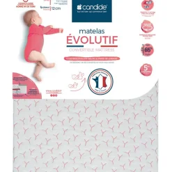 Matelas évolutif déhoussable antibactérien (60 x 120 cm)