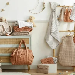 Maxi couverture bébé en coton gaufré nuage (75 x 120 cm)