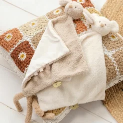 Maxi doudou attache sucette Teddy Lapin Beige