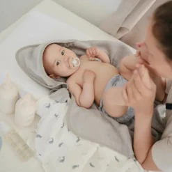 Maxi lange en coton bio Baleine (120 x 120 cm)