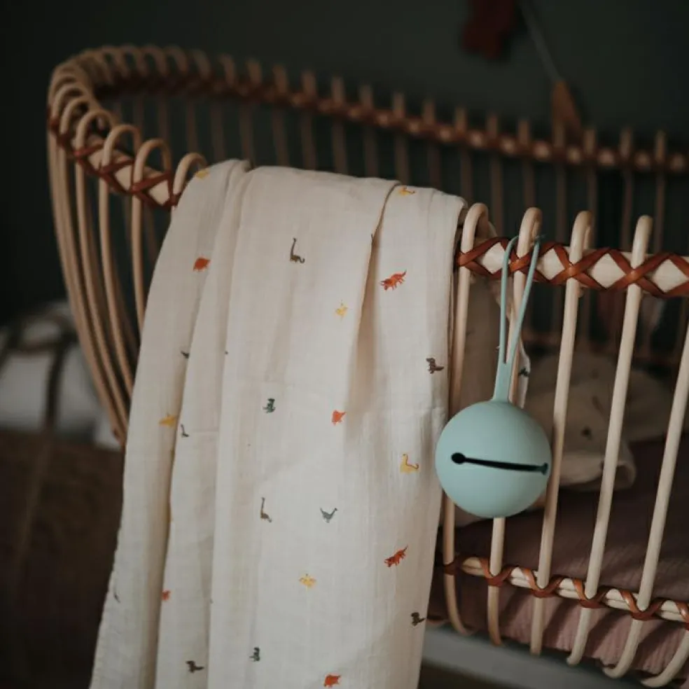 Maxi lange en coton bio Dinosaure (120 x 120 cm)