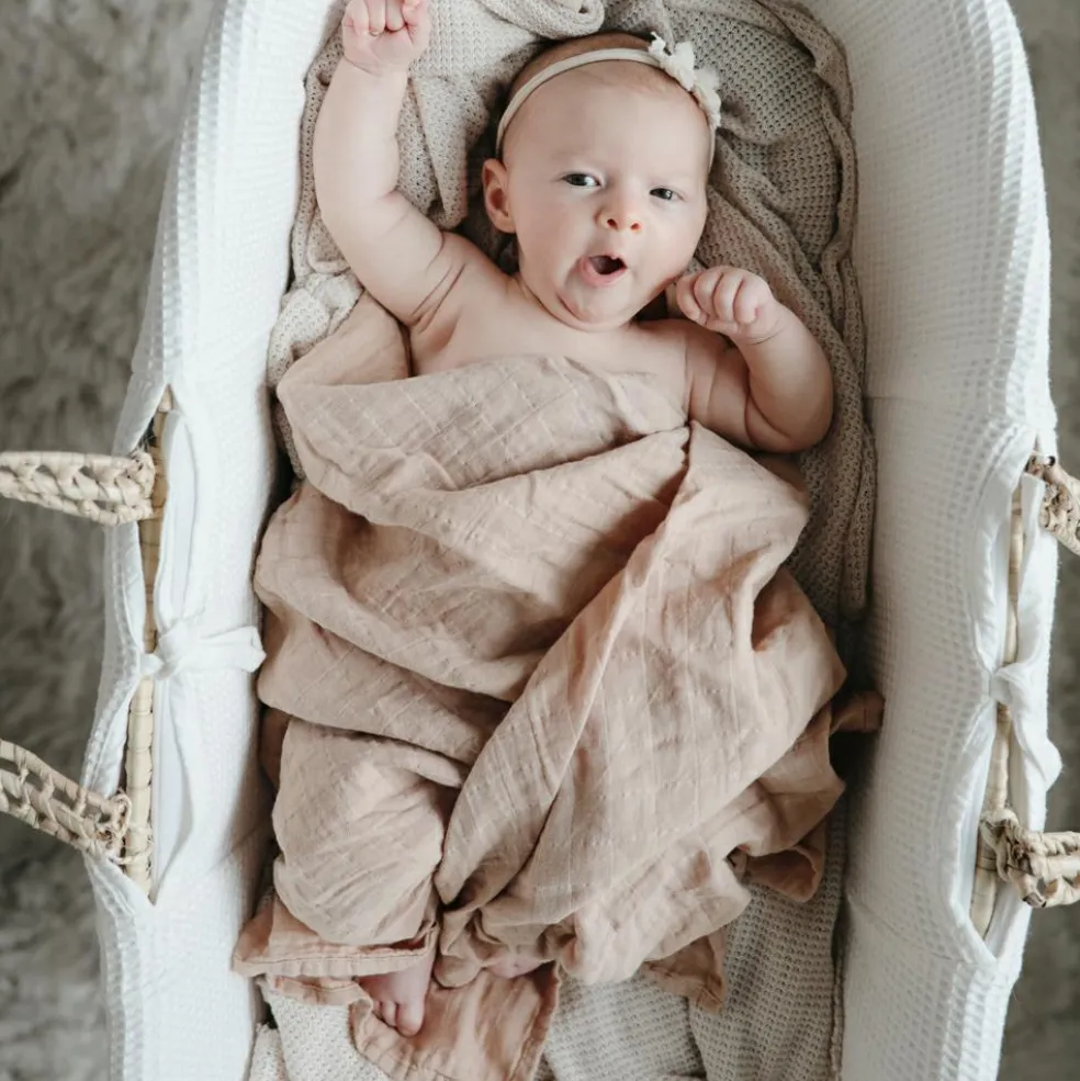 Maxi lange en coton bio Pale Taupe (120 x 120 cm)