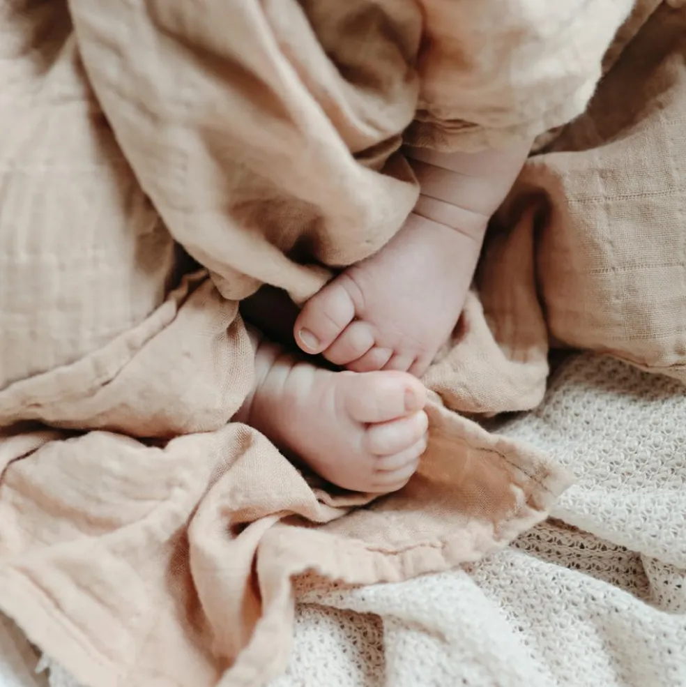 Maxi lange en coton bio Pale Taupe (120 x 120 cm)