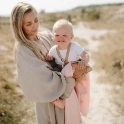 Maxi lange en coton bio Rose vanilla (120 x 120 cm)