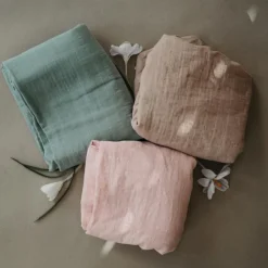 Maxi lange en coton bio Rose vanilla (120 x 120 cm)