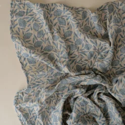 Maxi lange en coton Blue Flowers (120 x 120 cm)