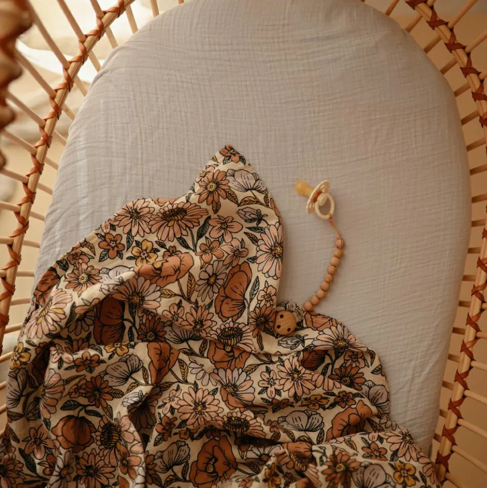 Maxi lange en coton Retro Flowers (120 x 120 cm)