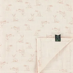 Maxi lange en mousseline Rosy Rabbit (110 x 110 cm)