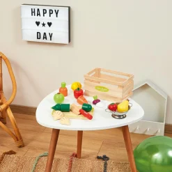 Maxi set de fruits et légumes en bois à découper