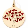 Médaille Arbre de vie Cœur Rouge (or jaune 375°)