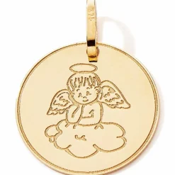 Médaille ronde Ange-Nuage (or jaune 375°)