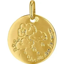 Médaille ronde La tête dans les nuages 16 mm (or jaune 750°)