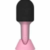 Microphone Bluethooth avec haut-parleur intégré Glitter rose