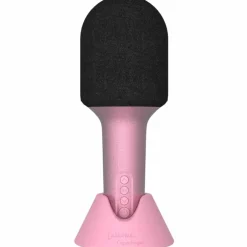 Microphone Bluethooth avec haut-parleur intégré Glitter rose