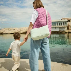 Mini organisateur de poussette Sorbet menthe en coton irisé
