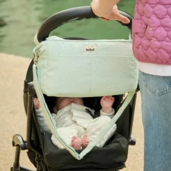 Mini organisateur de poussette Sorbet menthe en coton irisé