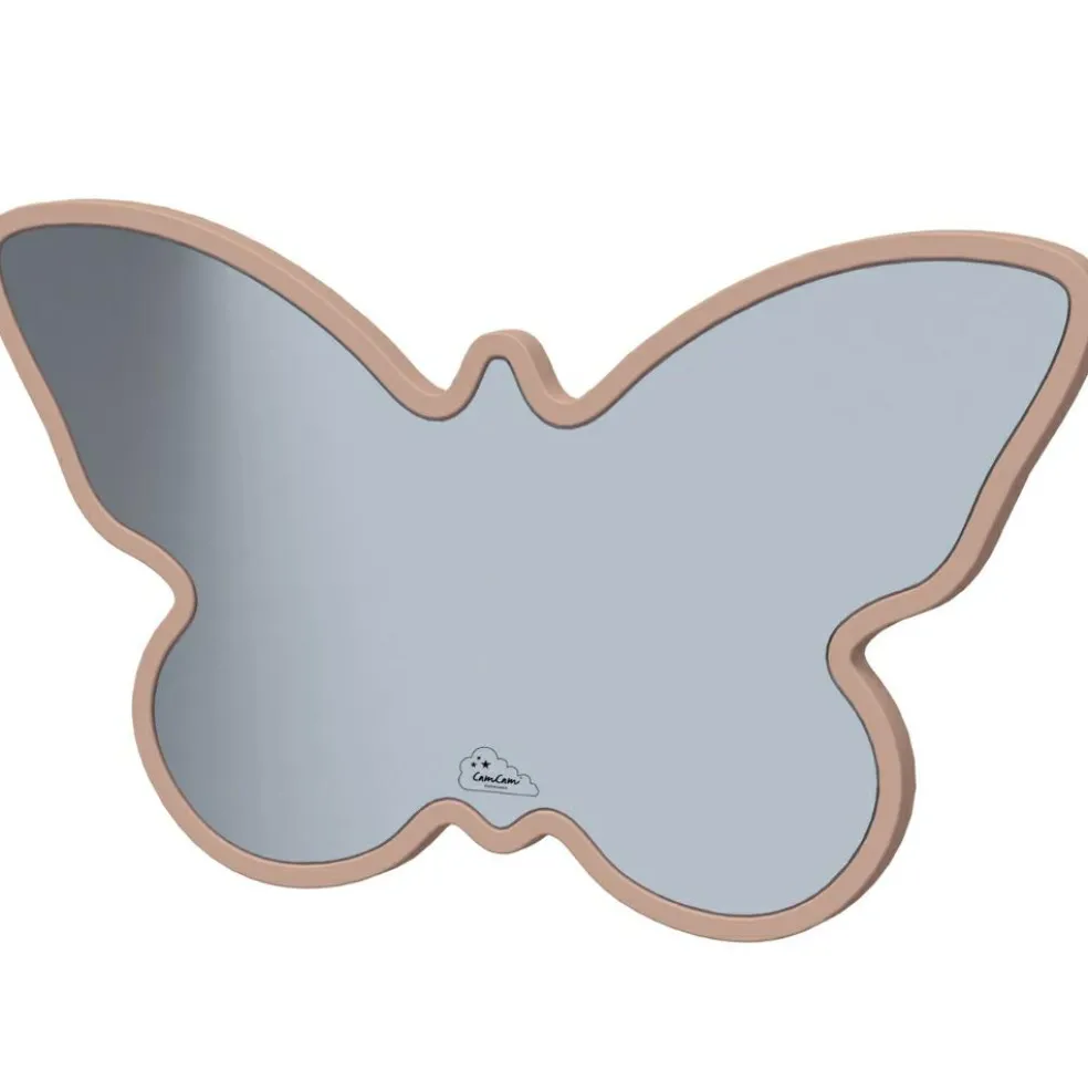 Miroir Papillon en bois Dusty Rose