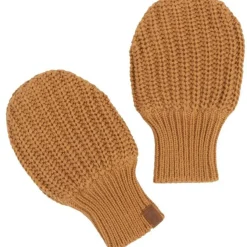 Moufles bébé en teddy coton bio Soul caramel (0-6 mois)
