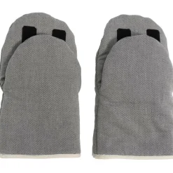 Moufles pour poussette en coton bio gris