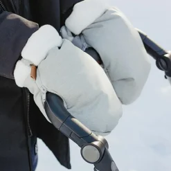 Moufles pour poussette gris chiné