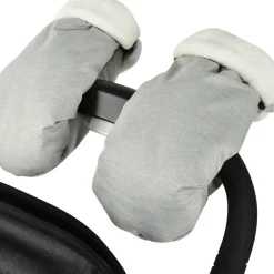 Moufles pour poussette gris chiné