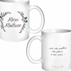 Mug Maîtresse Fleurs (personnalisable)