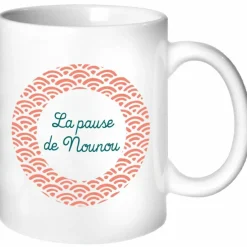 Mug Nounou Eventail corail (personnalisable)