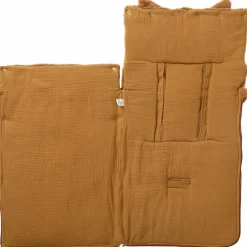 Nid d’ange fausse fourrure doublé gaze de coton havane (0-6 mois)