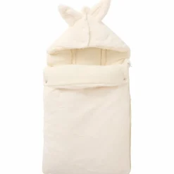Nid d’ange fausse fourrure doublé gaze de coton ivoire (0-6 mois)