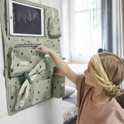 Organiseur de voiture Happy Prints olive clair