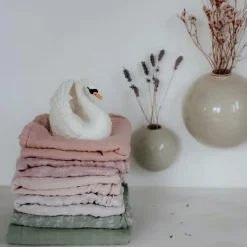 Pack 2 langes en coton bio rose poudré