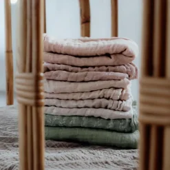 Pack 2 langes en coton bio rose poudré