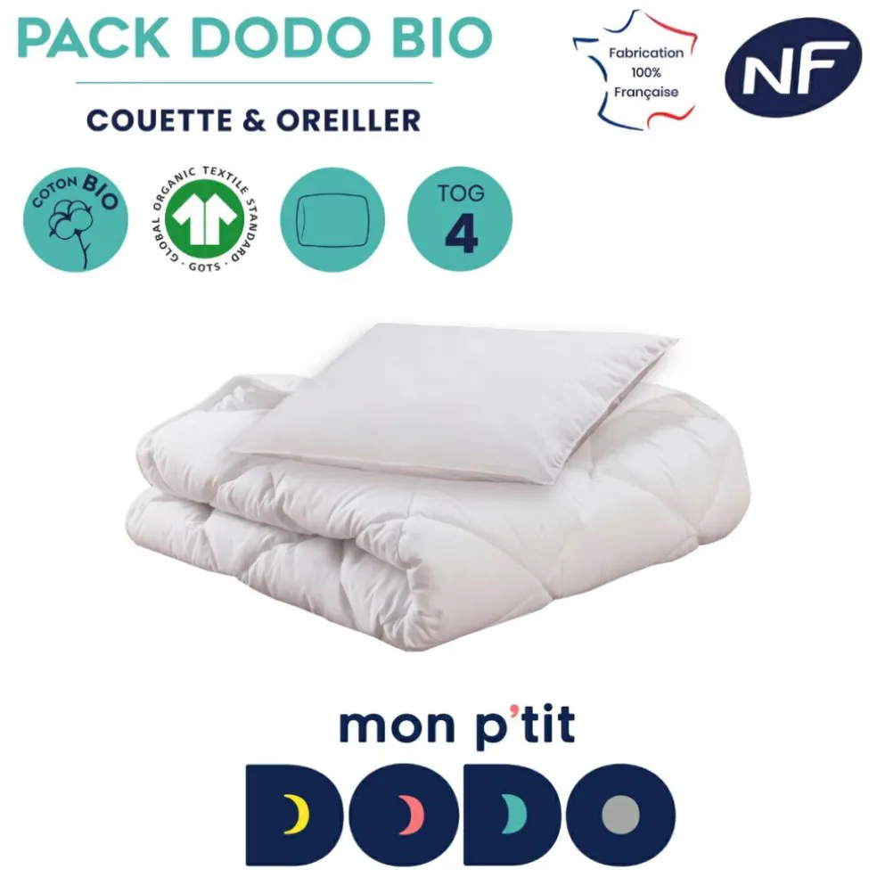 Pack bio couette et oreiller (100 x 140 cm)