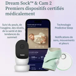 Pack Chaussette connectée Dream Sock + Cam2 bleu sommeil (0-18 mois)