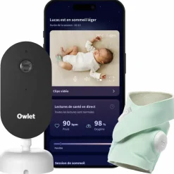 Pack chaussette connectée Dream Sock Menthe + Dream Sight Cam (0-18 mois)