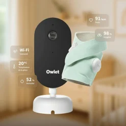 Pack chaussette connectée Dream Sock Menthe + Dream Sight Cam (0-18 mois)