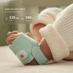 Pack chaussette connectée Dream Sock Menthe + Dream Sight Cam (0-18 mois)